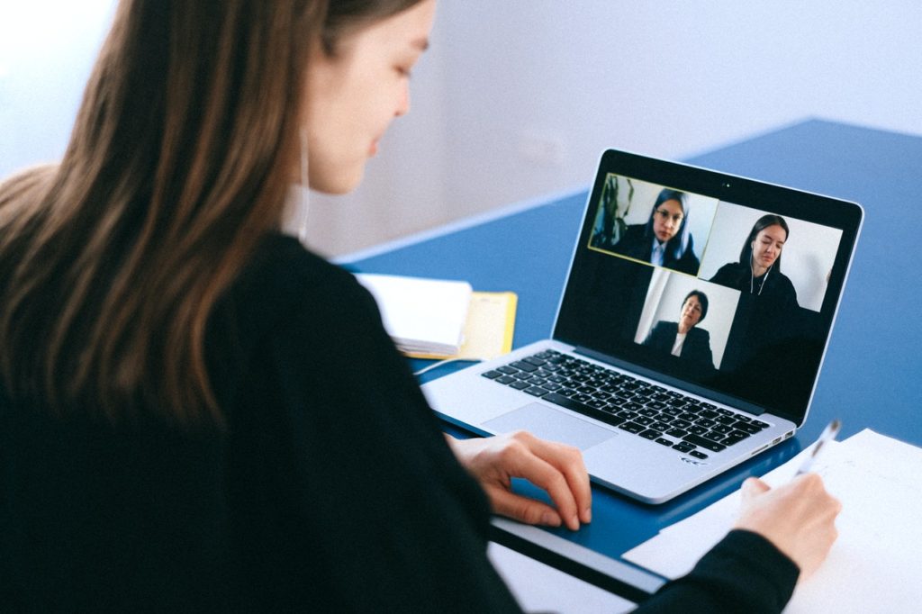 video conference, laptop, video call